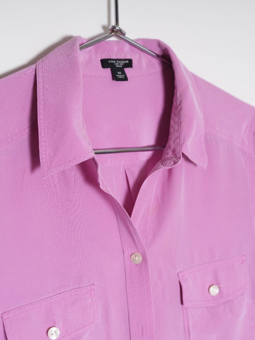 Ann Taylor button-front blouse in a silk
